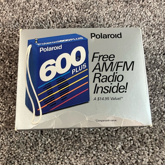 Polaroid 600 Plus Film 1989 Promo Advertising AM/FM Battery Transistor Radio-Lik
